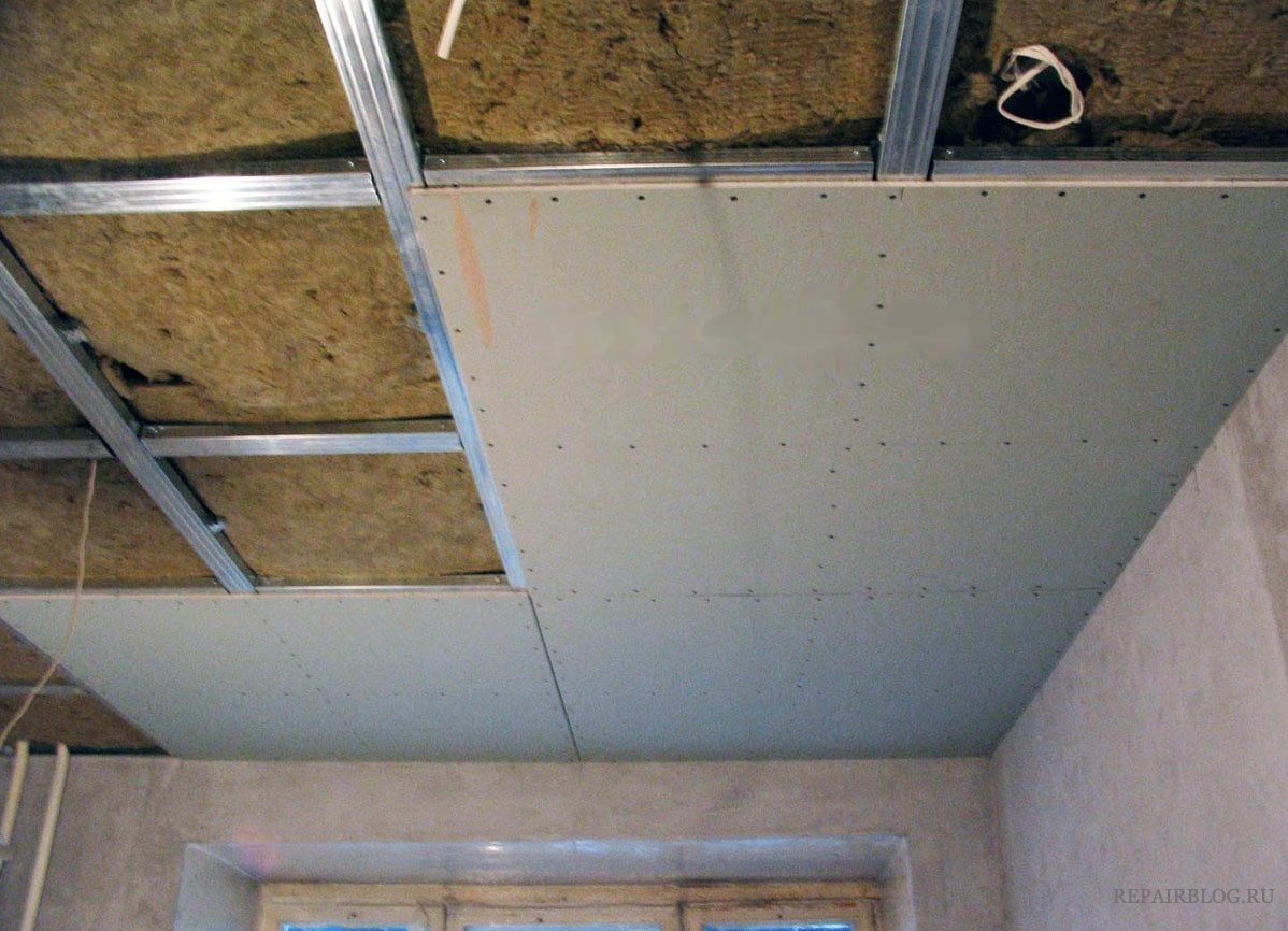 Подвесной потолок с гипсокартонной обшивкой